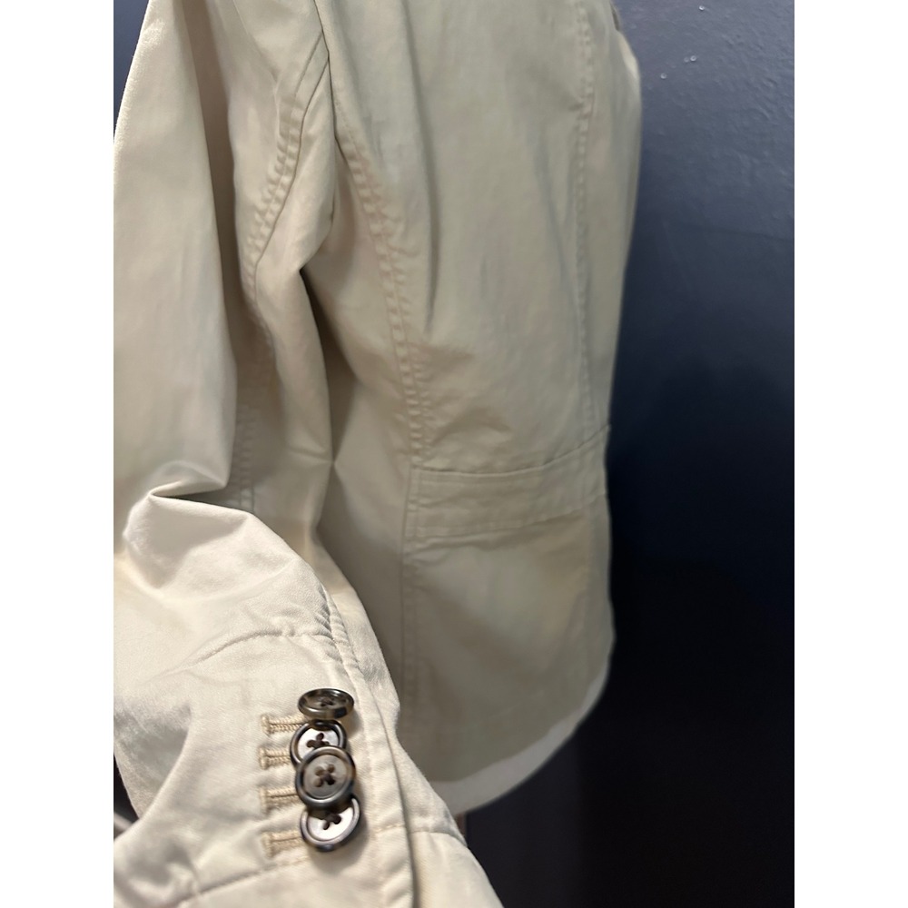 Talbots Safari Utility Jacket Womens 10P Beige Cotton‎ Stretch Military Blazer - Picture 13 of 16
